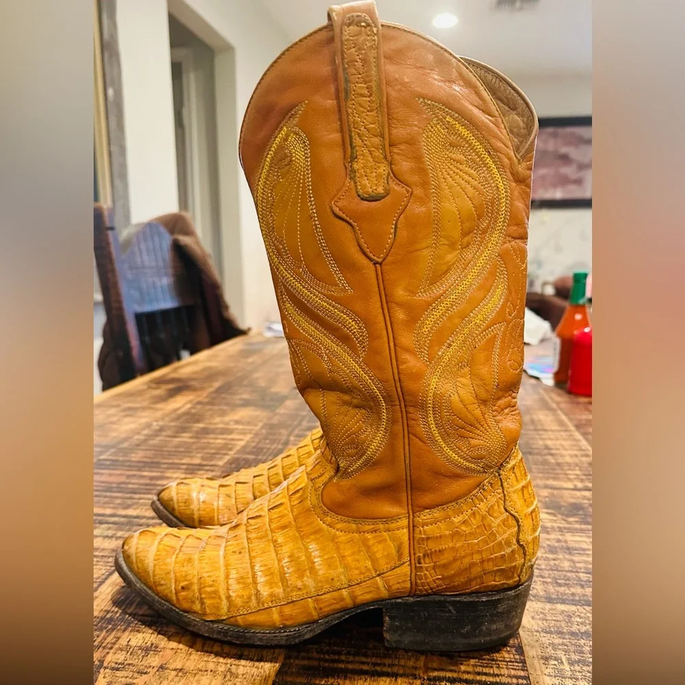 VINTAGE CUADRA MEXICO GATOR WESTERN BOOT MEN OR WOMEN!! Men size 7.5 women 8.5/9 - Picture 10 of 14